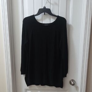 Vision 155 Elegant Black Knit Tunic Sweater